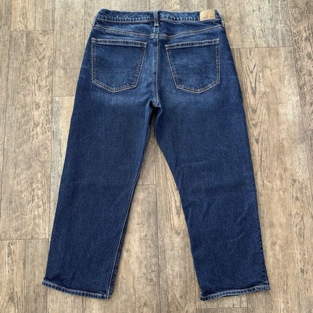 American Eagle SUPER HIGH RISE ANKLE STRAIGHT Sz 12 Short Jeans Denim Pant 33x25 - Picture 2 of 12